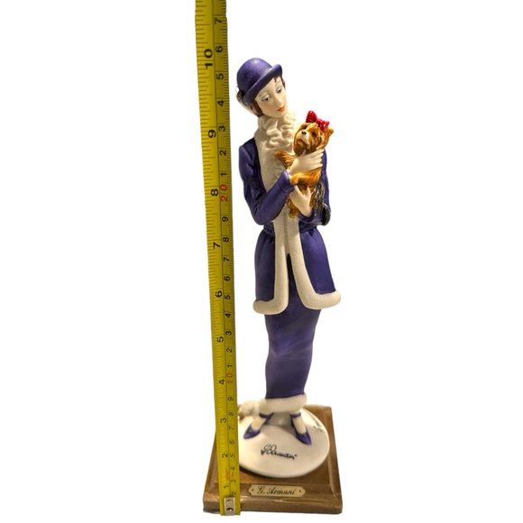 Vintage Signed Giuseppe Armani "Lady with Yorkie Dog" 1987 Florence Italy - Picture 10 of 10